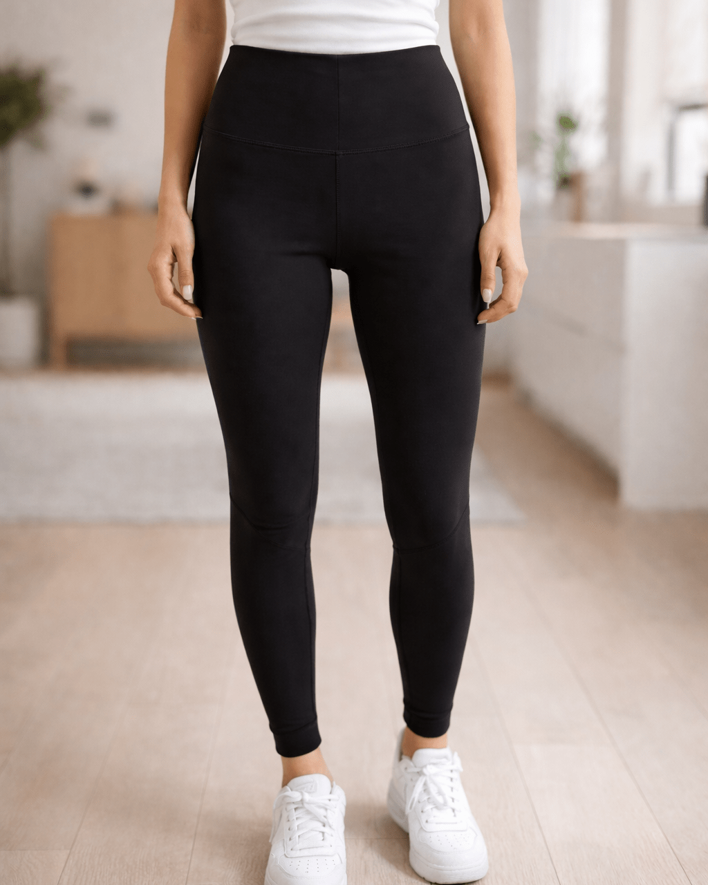 Legging sport gainant noir effet ventre plat nylon 34-40