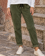 pantalon Nello kaki portés de face 
