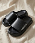 Mules Amoureuse à plateforme, bride pailletée noire
