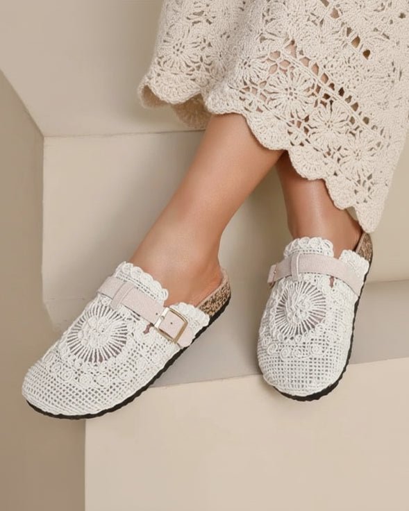 Mules Bohèmes Beiges Effet Crochet — Du 36 au 41 - Mam’s Ailes36
