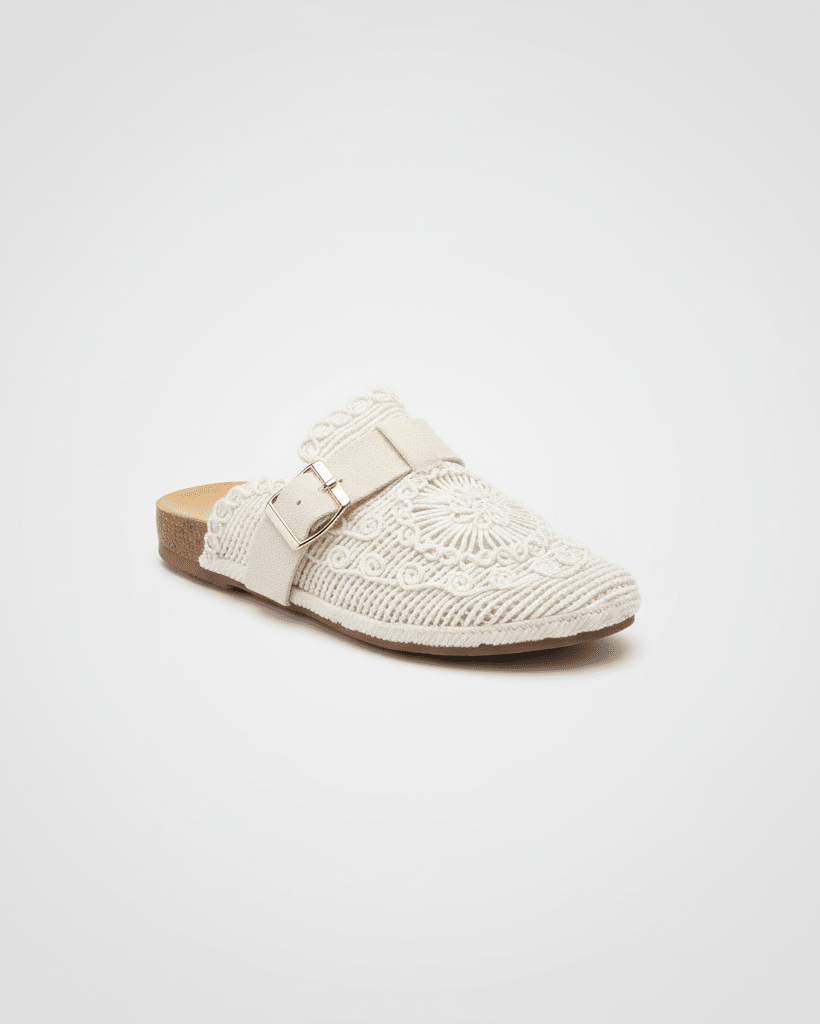 Mules Bohèmes Beiges Effet Crochet — Du 36 au 41 - Mam’s Ailes36