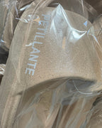  Claquettes plateforme pailletées champagne rosé message Pétillante