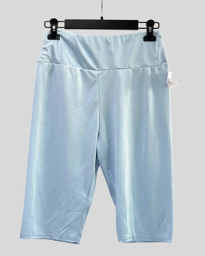 Pantacourt cycliste bleu ciel, taille élastique 82-92 cm
