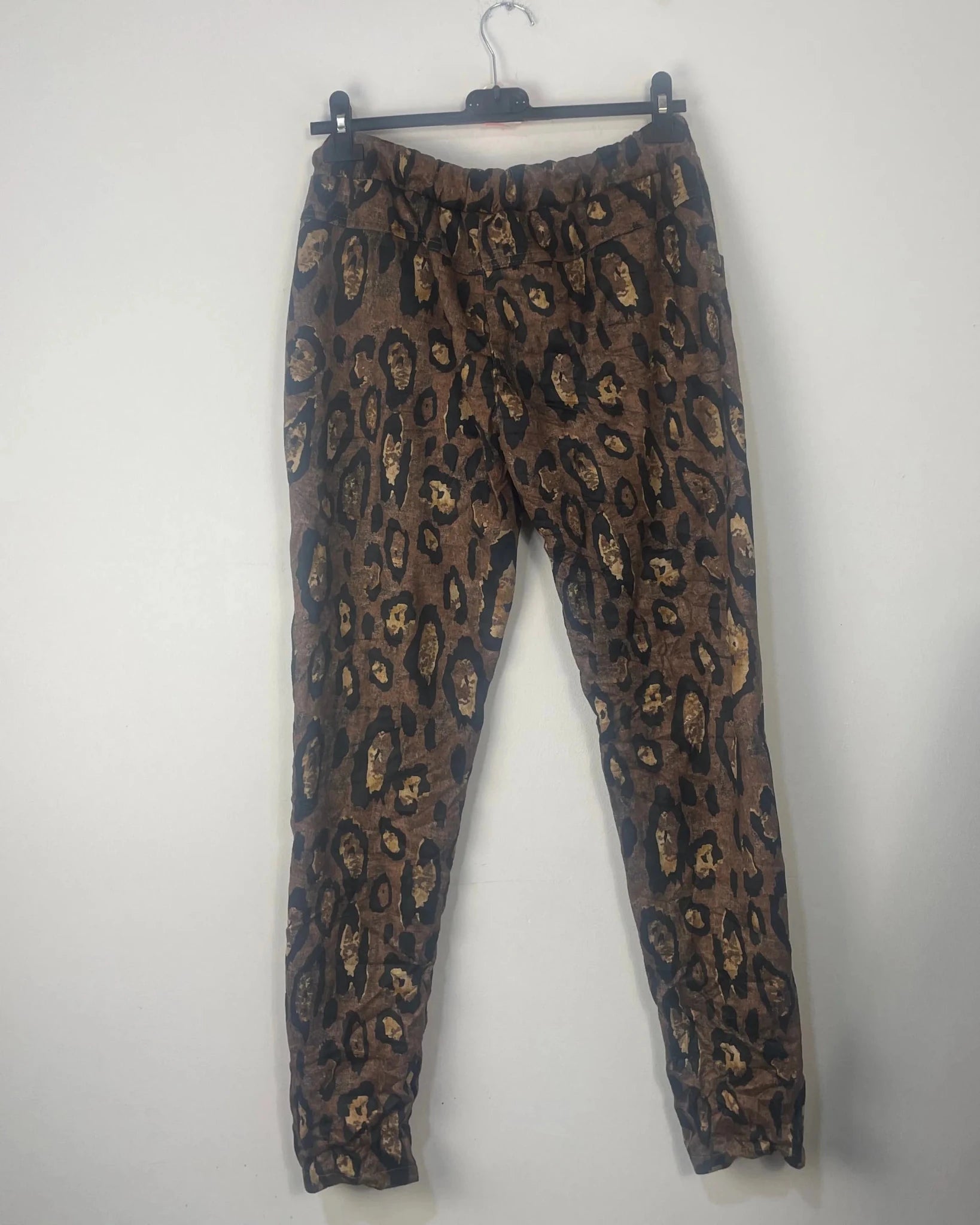 Pantalon Claudia Léopard Gold – Suédine Douce Cordon Brillant – Made in Italy 38 - 44 - Mam’s Ailes