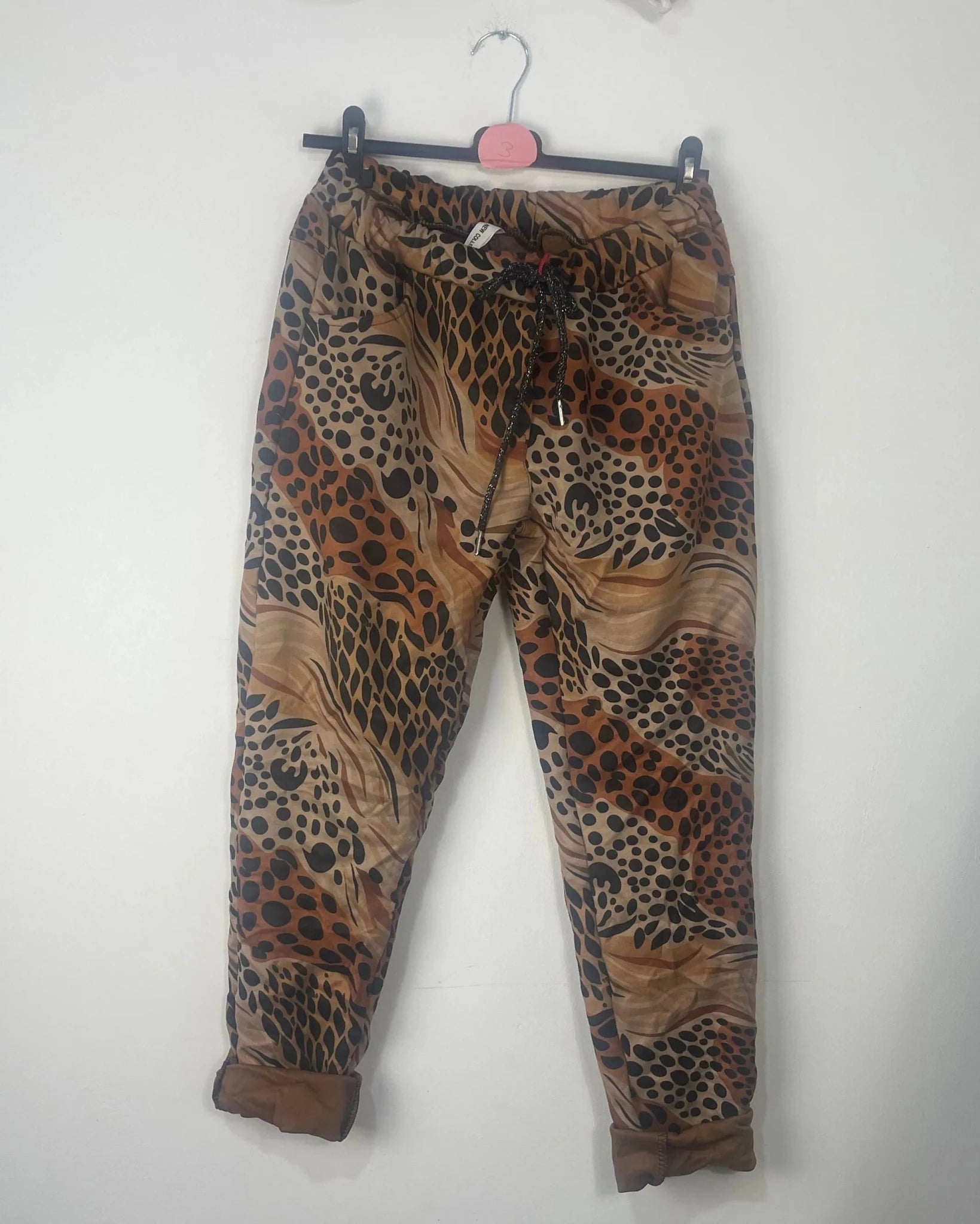 Pantalon Claudia Sauvage & Confo – Suédine Motif Animalier – Made in Italy 38 - 44 - Mam’s Ailes