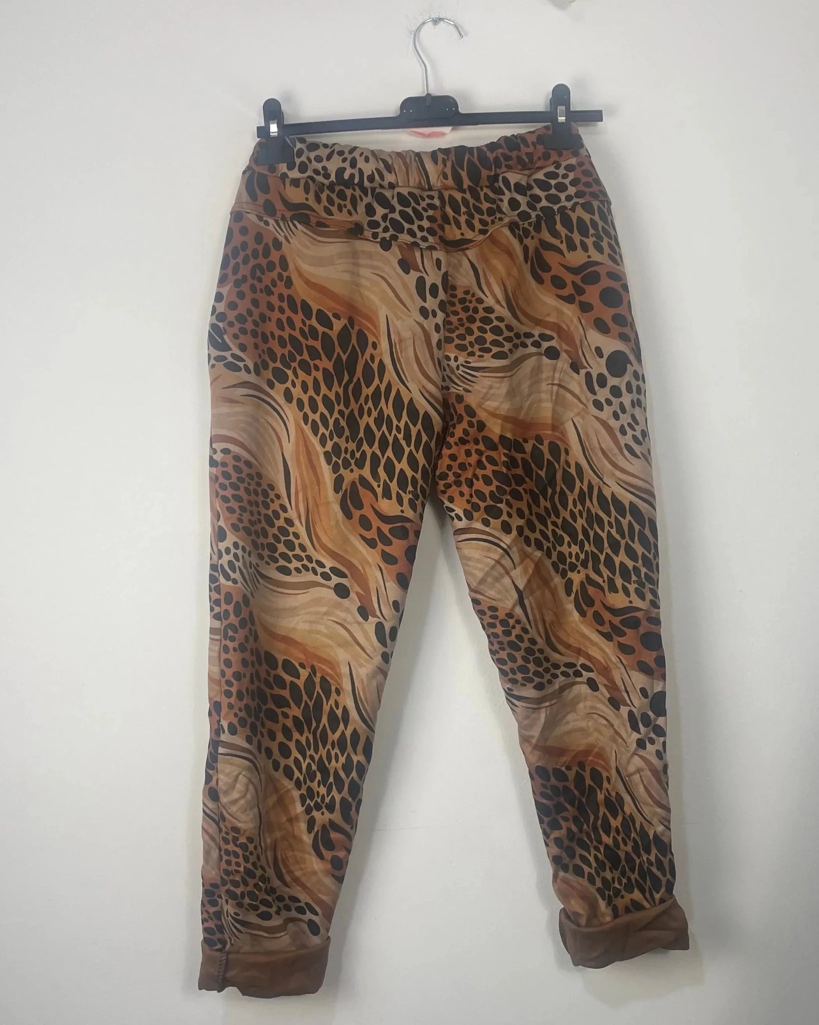 Pantalon Claudia Sauvage & Confo – Suédine Motif Animalier – Made in Italy 38 - 44 - Mam’s Ailes