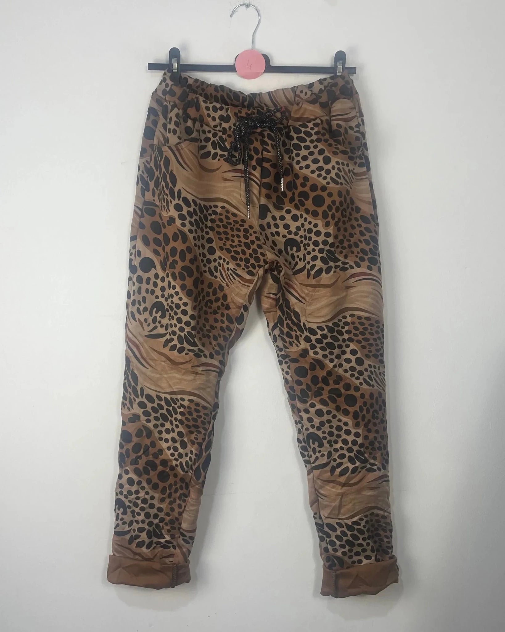 Pantalon Claudia Sauvage & Confo – Suédine Motif Animalier – Made in Italy 38 - 44 - Mam’s Ailes