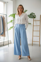 Pantalon Large Bleu Ciel – Confort & Élégance - 36/42 - Mam’s Ailes