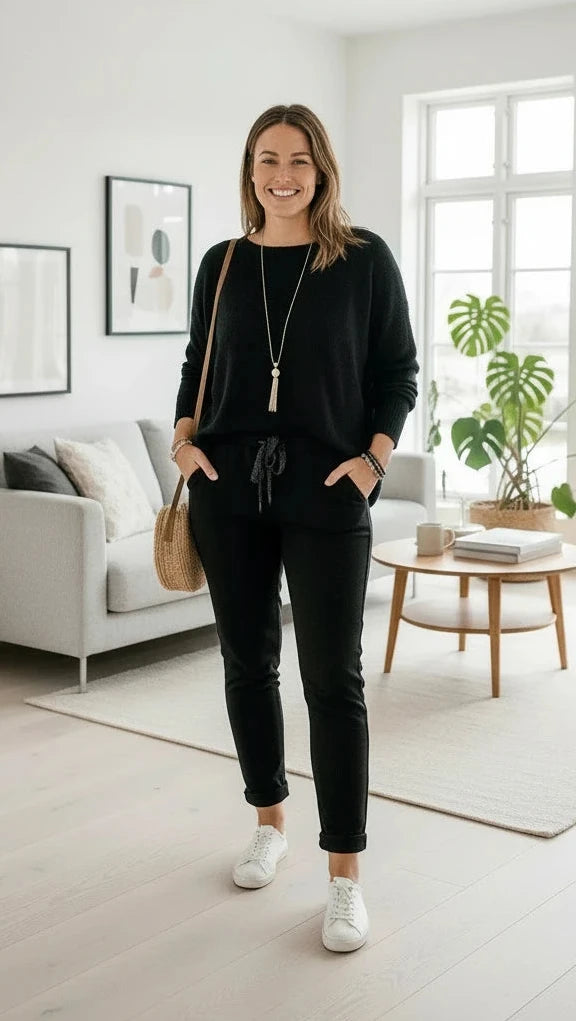 Pantalon Magique femme coupe droite confortable, taille unique 36-52 Made in Italy