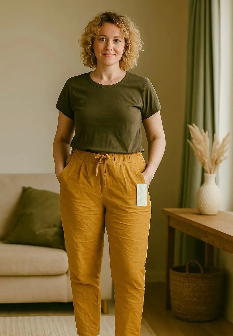 Pantalon fluide femme taille unique adaptable, mode italienne confortable