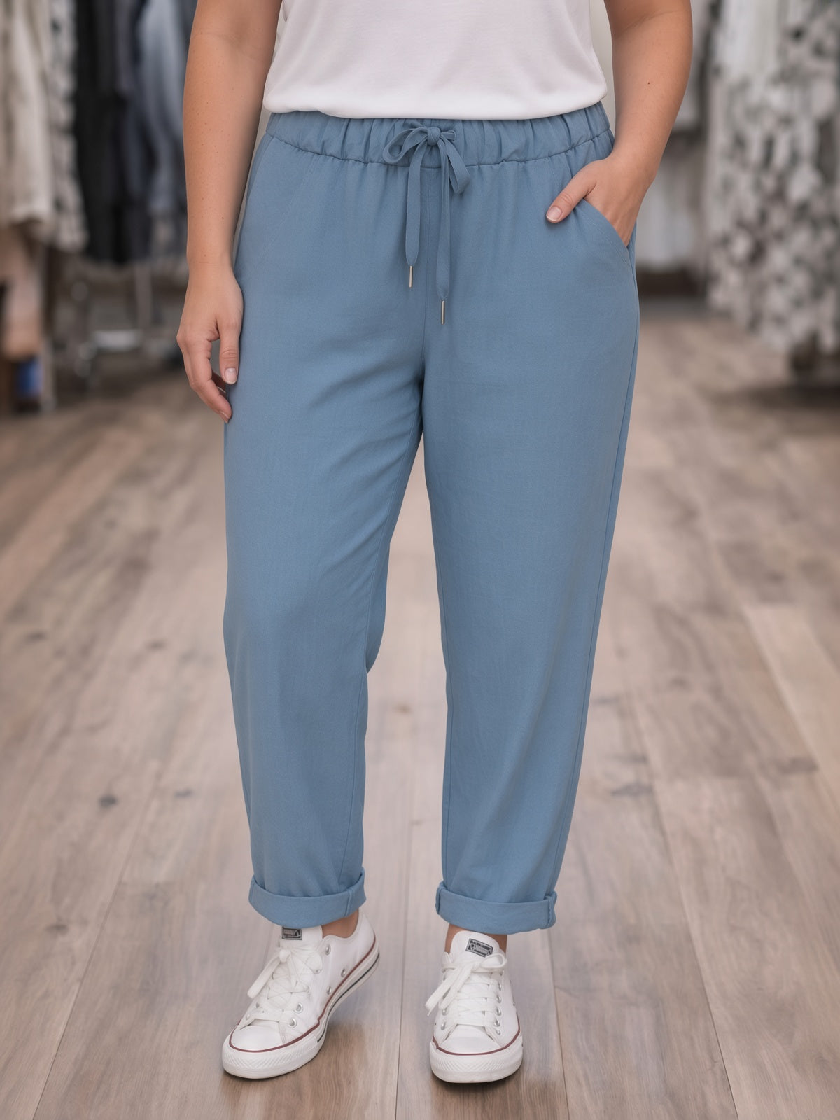 Pantalon élastique grande taille fabriqué en Italie