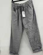 Pantalon magique élastique taille 46 au 52 couleur gris sur cintre 
