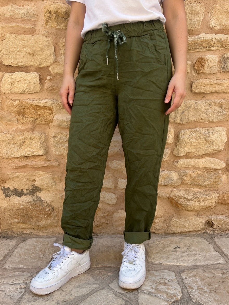 Pantalon Magique Femme Extensible - Taille 36 - 52 - Mam’s AilesKaki36 - 44