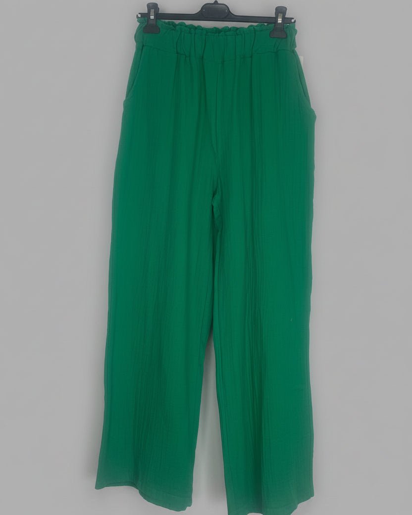Pantalon Palazzo Jambe Large Gaze de Coton — 40 - 48 - Mam’s Ailes