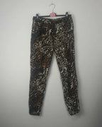 pantalon léopard en suédine, vue avant, taille élastique