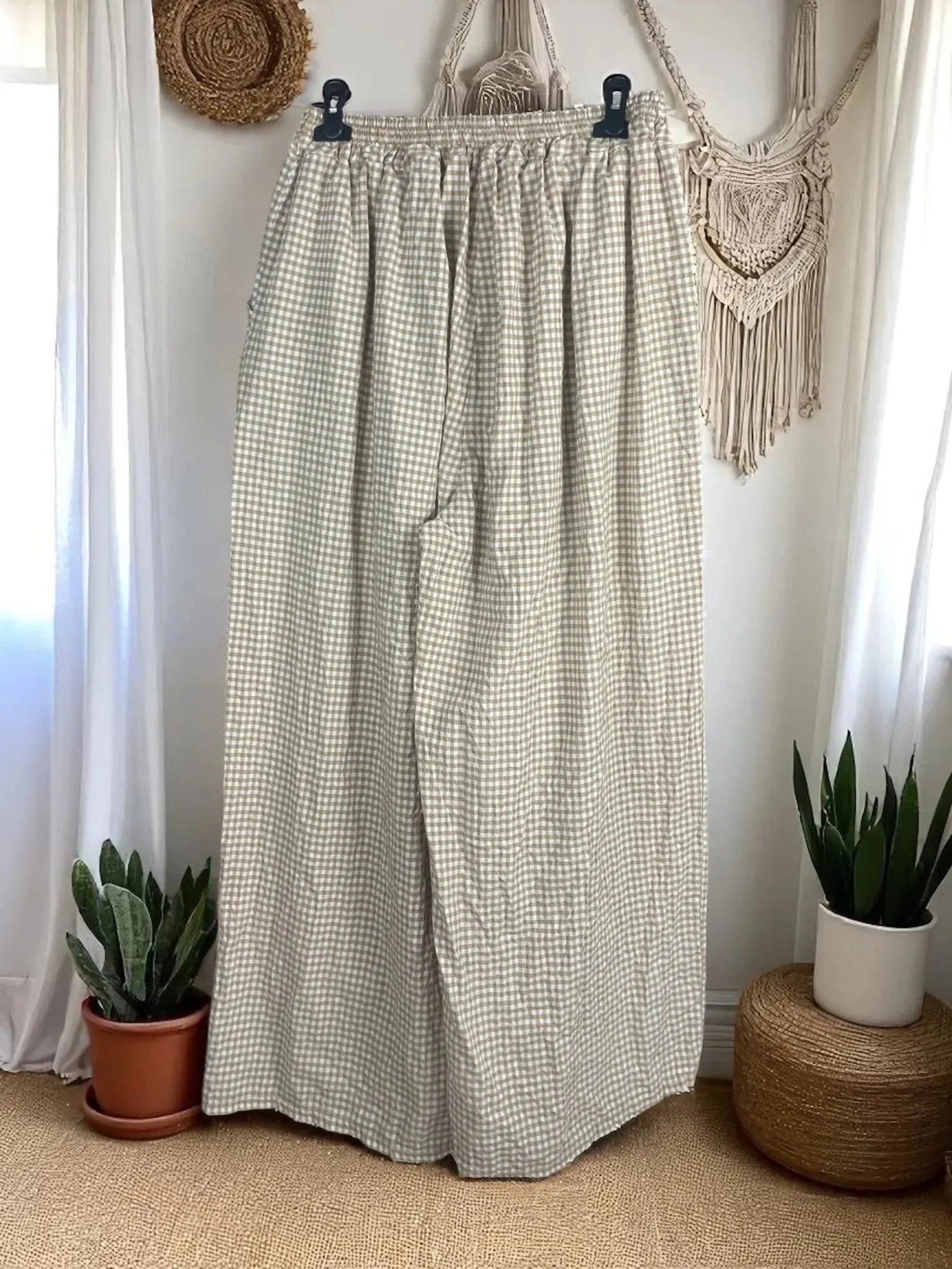 Pantalon chic décontracté femme coton italien, coupe ample et confortable