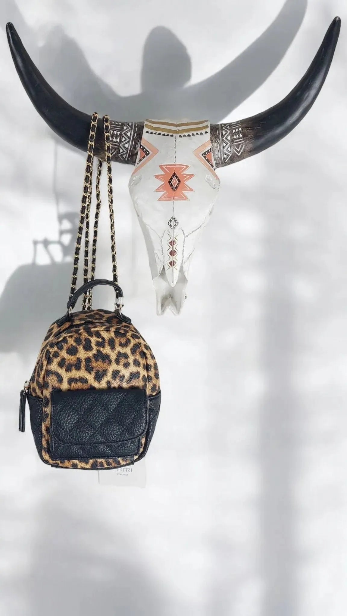 Petit sac à dos noir et léopard – Style & Praticité - Mam’s Ailes