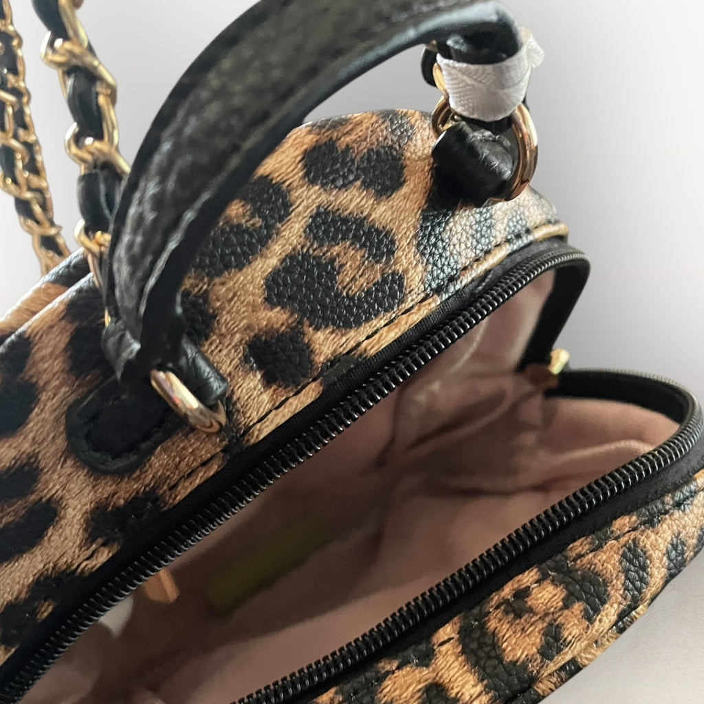 Petit sac à dos noir et léopard – Style & Praticité - Mam’s Ailes