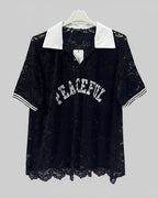 Polo dentelle "Peaceful" en Dentelle Noir - Mam’s Ailes
