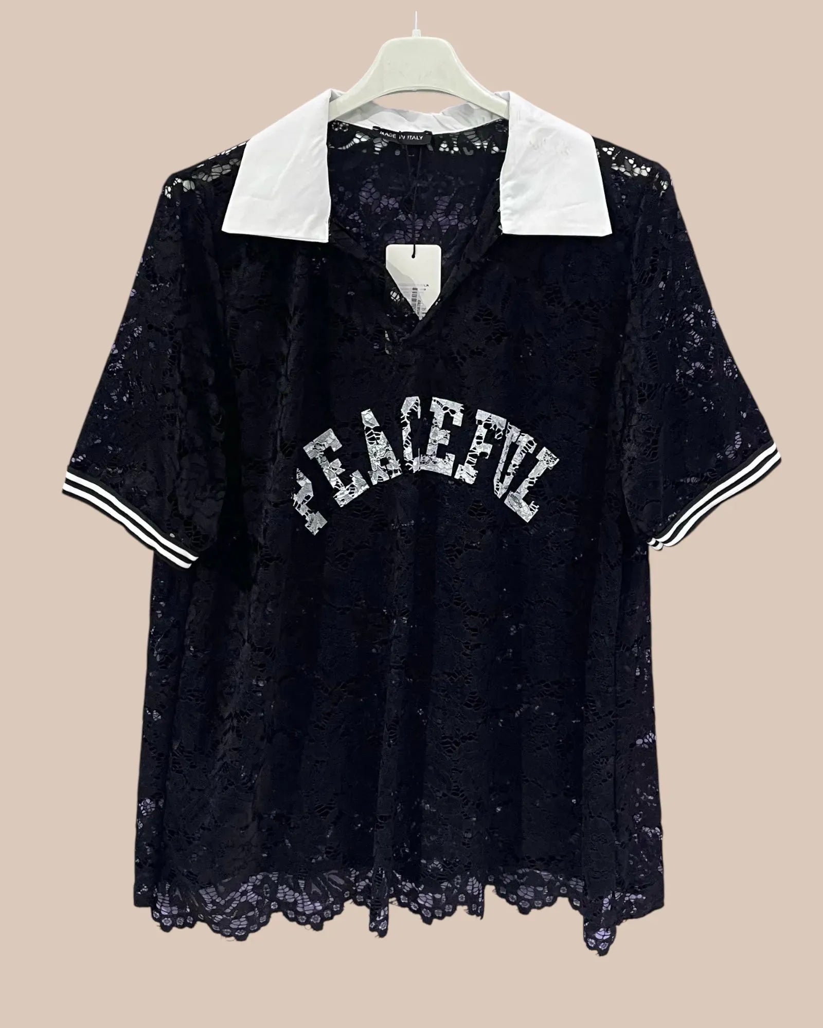 Polo dentelle "Peaceful" en Dentelle Noir - Mam’s Ailes