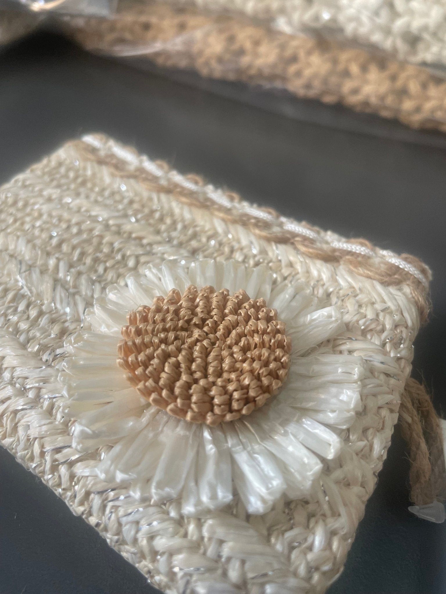 Porte - Monnaie Raphia Bohème Fleuri - Mam’s Ailes