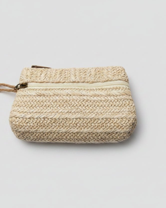 Porte - Monnaie Raphia Bohème Fleuri - Mam’s Ailes