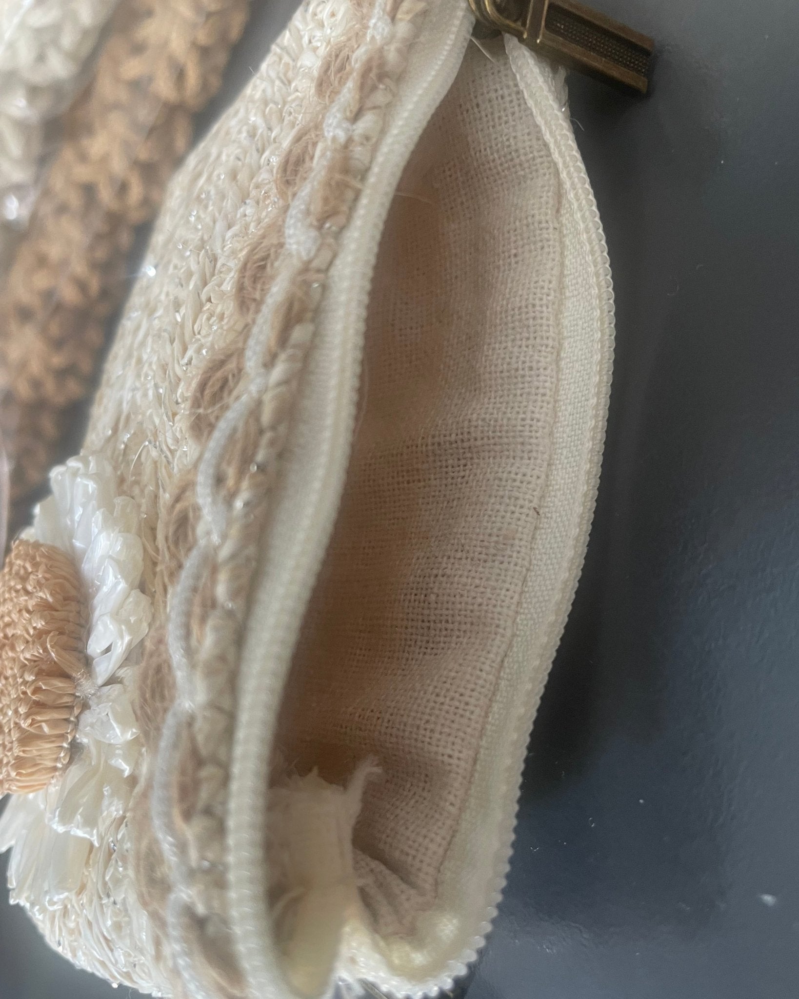 Porte - Monnaie Raphia Bohème Fleuri - Mam’s Ailes