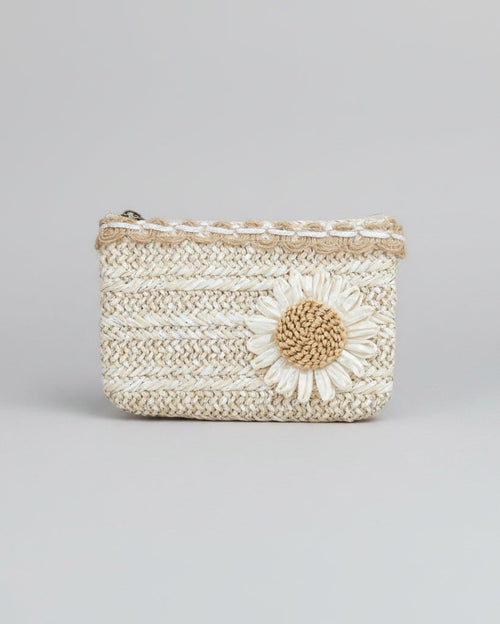 Porte - Monnaie Raphia Bohème Fleuri - Mam’s Ailes