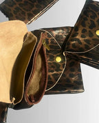 Portefeuille Léopard Élégant – Cuir Souple Poche Zippée – Made in Italy 15x10cm - Mam’s Ailes