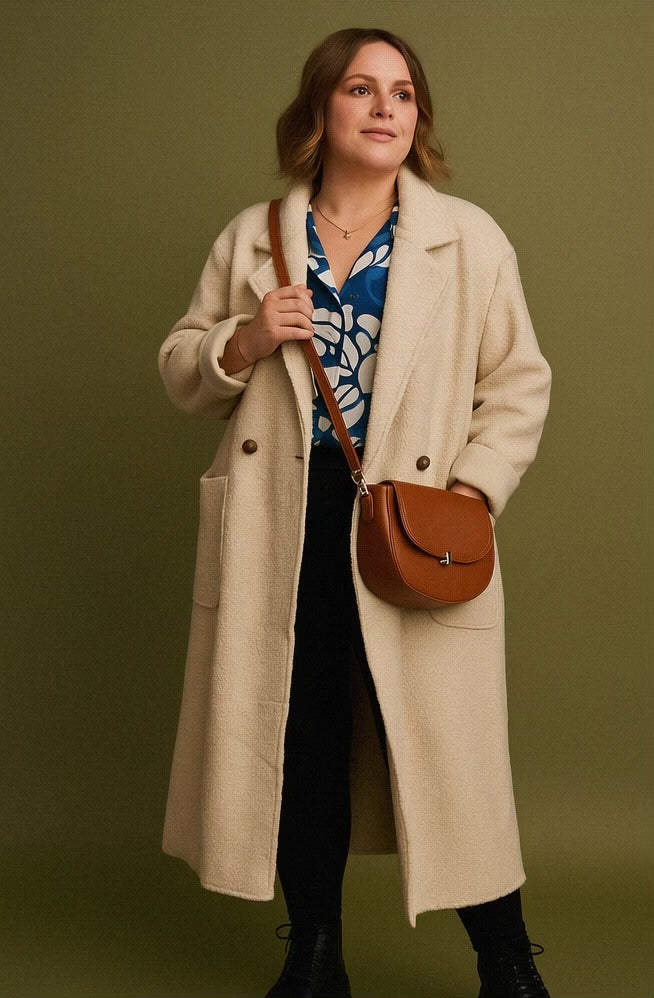 Manteau élégant femme, mode italienne, coupe fluide protectrice