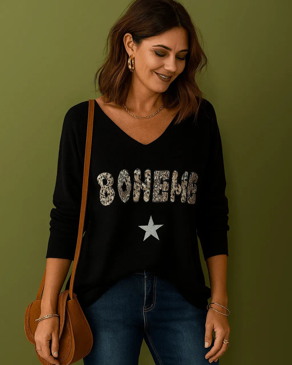 Pull oversize camel femme doux et chaud pour l’hiver