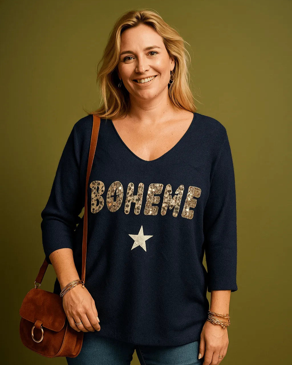 Pull “Bohème” Sequins – Confort & Éclat - Mam’s Ailes