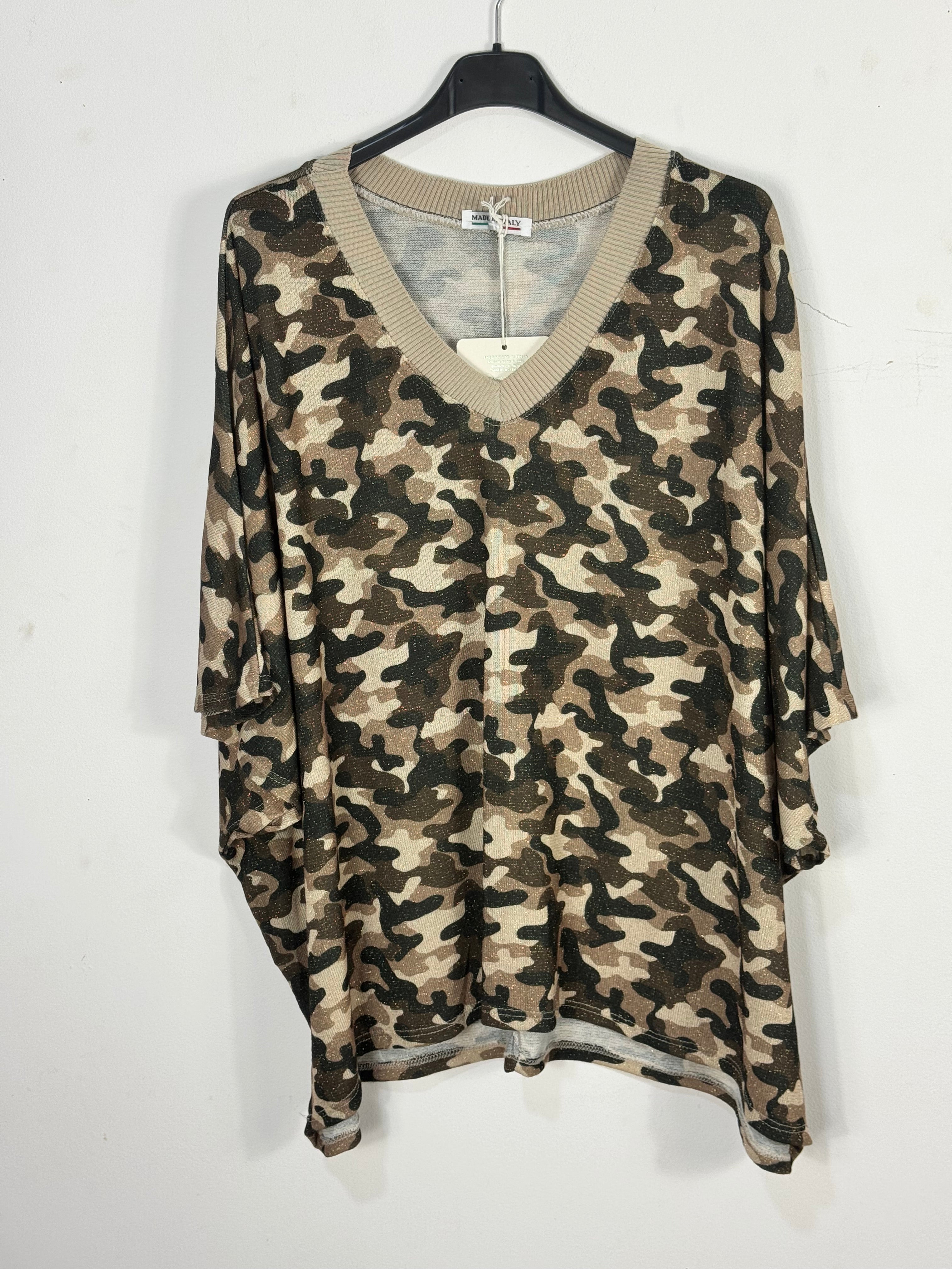 Pull Doria, beige de face, col V — photo du produit.