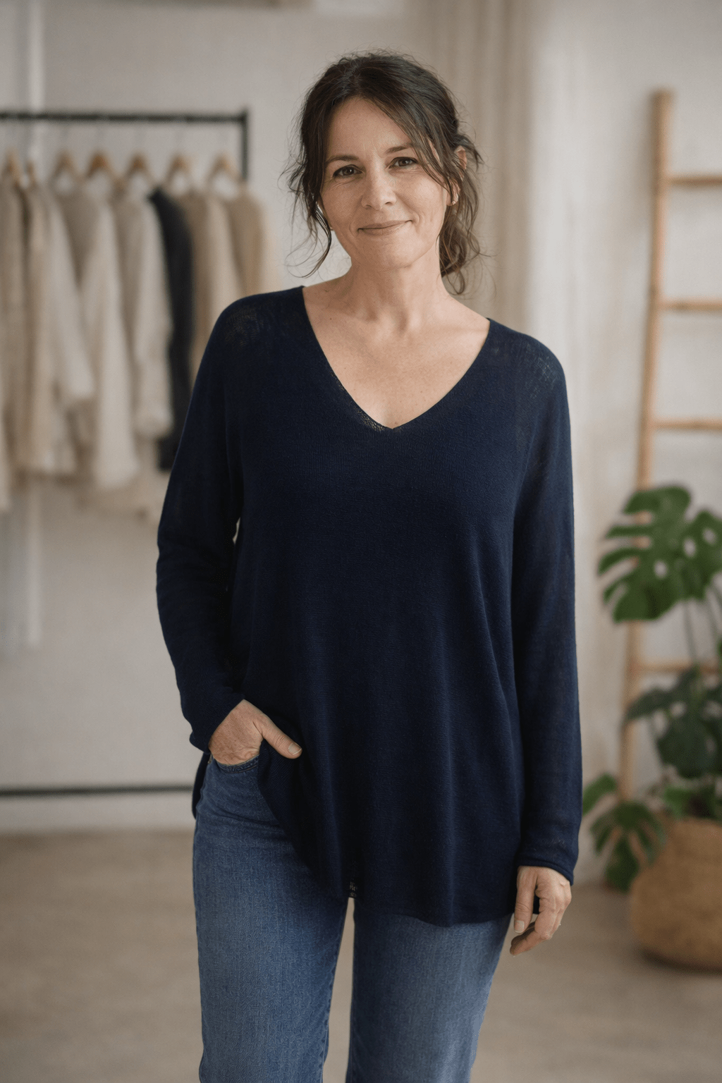 Pull Fin Loose Femme – Basique - 36/42 - Mam’s AilesBlanc