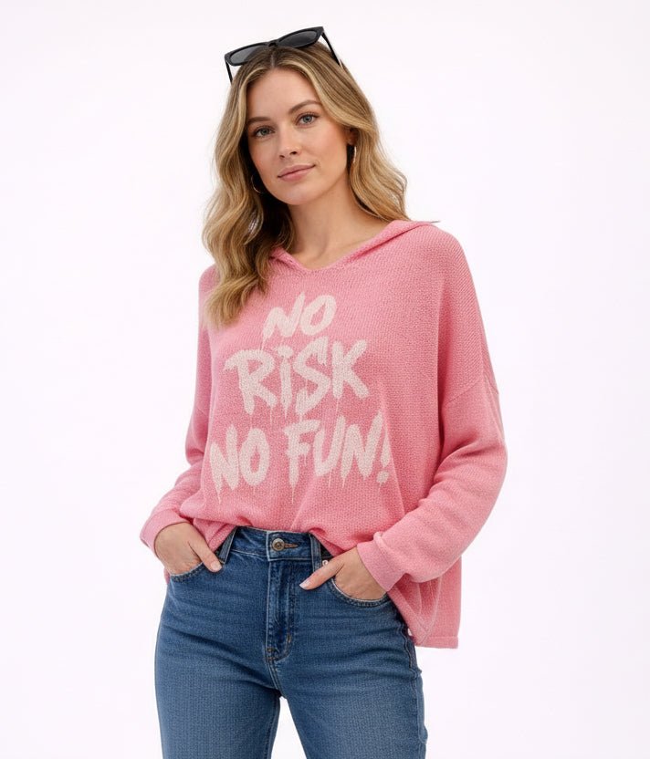 Pull Léger "No Risk No Fun!" – Style Décontracté Audacieux - 36 - 48 - Mam’s Ailes