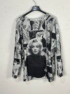 Pull Marilyn, de dos, portrait et collage pop art — photo du produit.