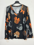 Pull Minnie, noir de face, col V — photo du produit.