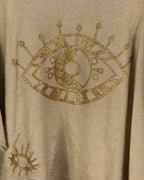 Pull Occhio œil pailleté disponible en noir et beige, vue réelle 5