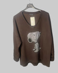 Pull Shiny Pup chocolat oversize à motif en strass
