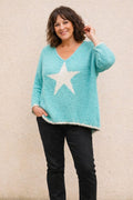 Pull oversize 38-48 Italie turquoise