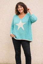Pull oversize 38-48 Italie turquoise