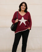 Pull oversize 38-48 Italie bordeaux