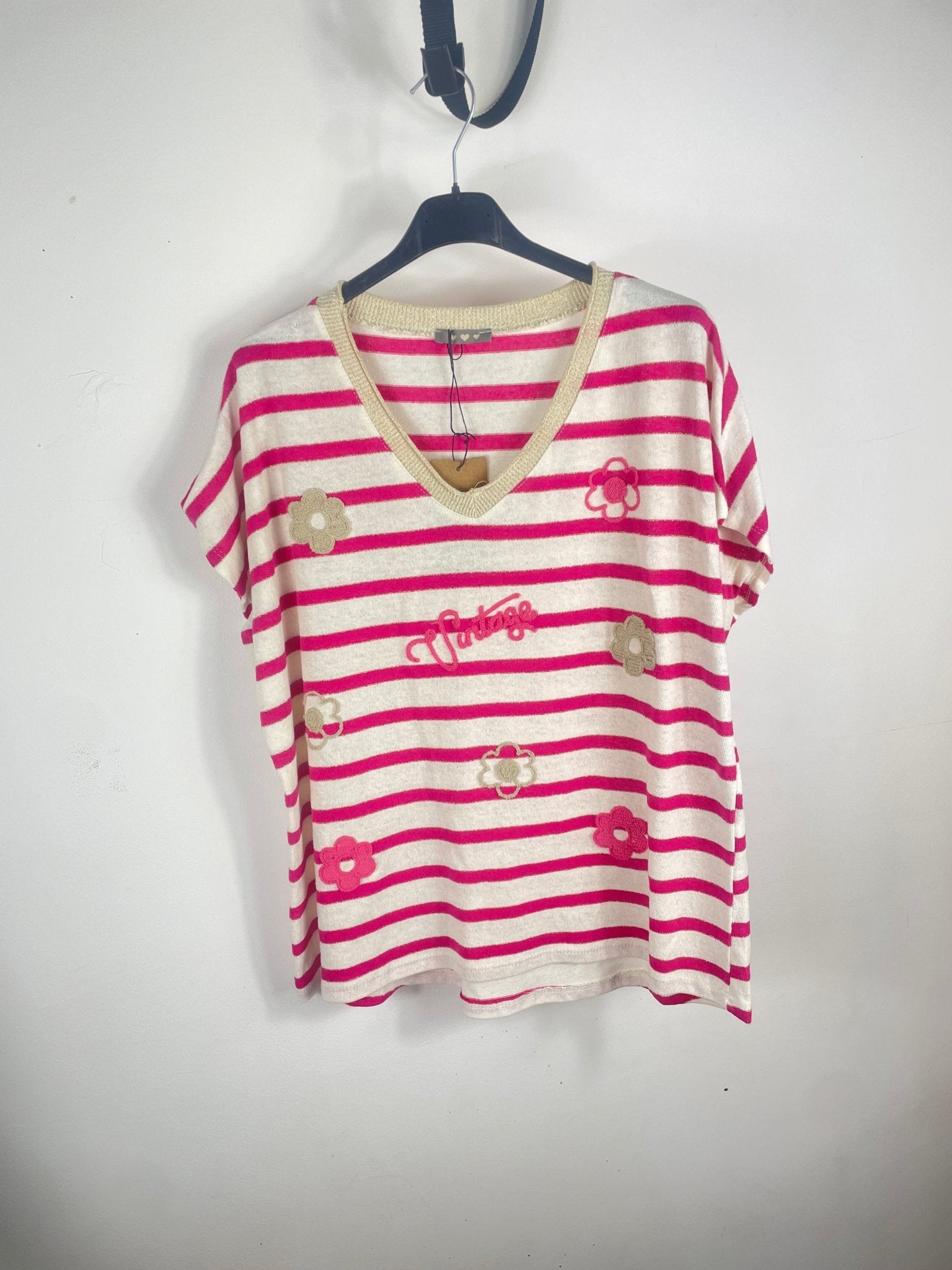 Pull Vintia — Rayures & Fleurs - Mam’s AilesFushia