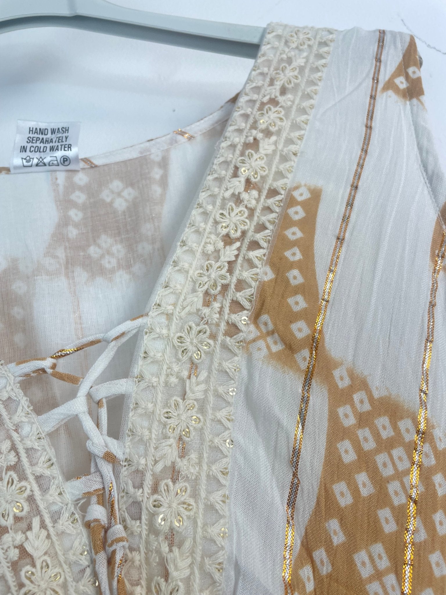 Robe Bohème Indienne - Écru - camel - Mam’s Ailes