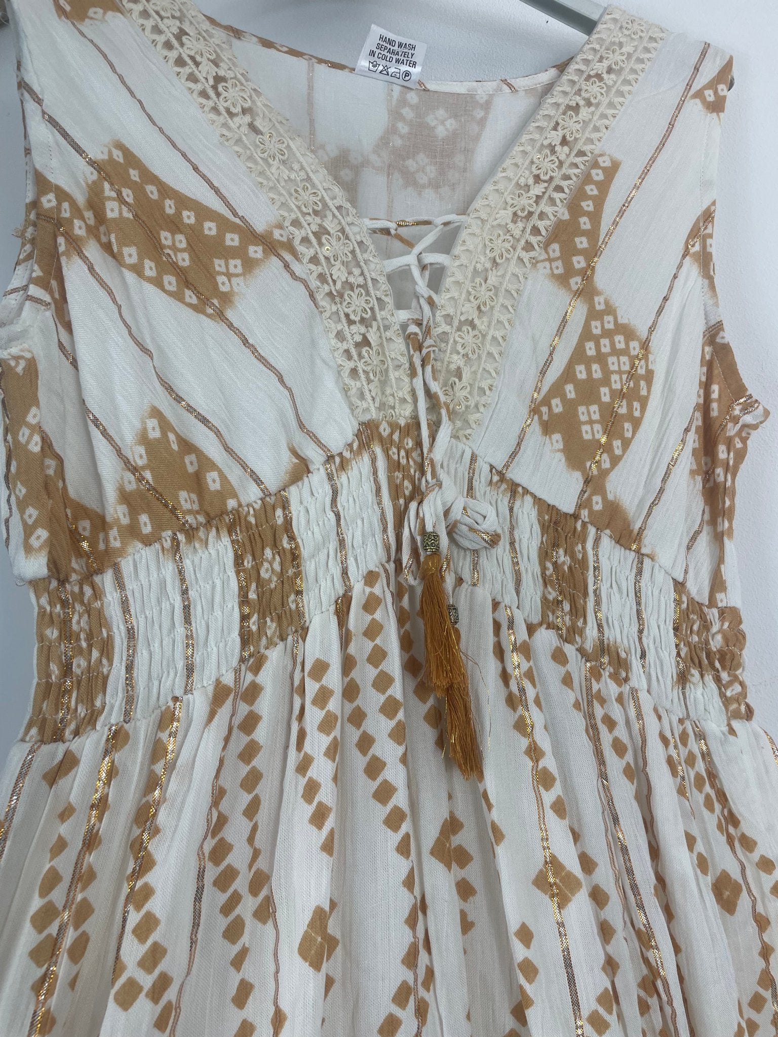 Robe Bohème Indienne - Écru - camel - Mam’s Ailes