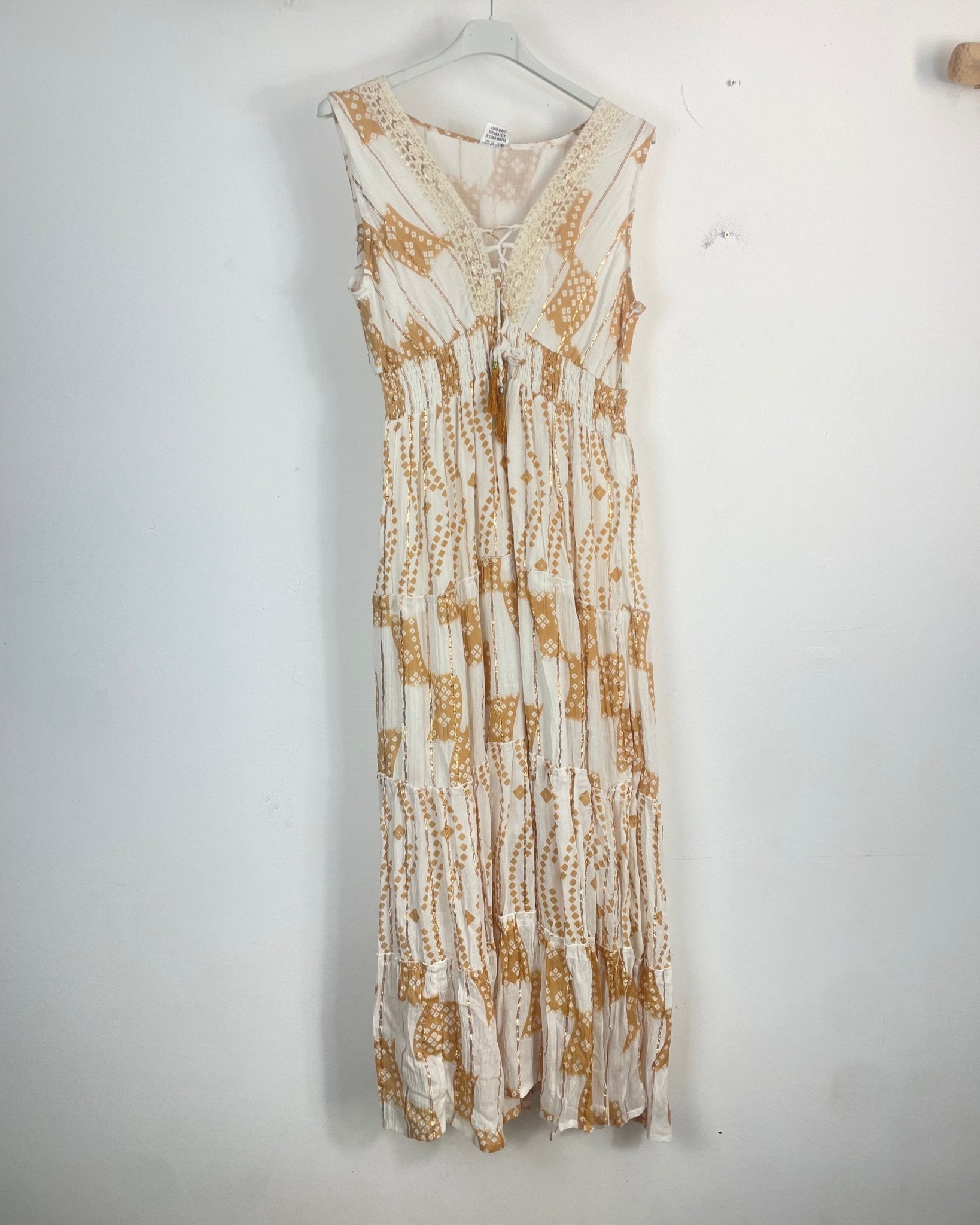 Robe Bohème Indienne - Écru - camel - Mam’s Ailes
