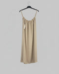 Robe fluide col froncé Calista ecrue à fines bretelles Made in Italy