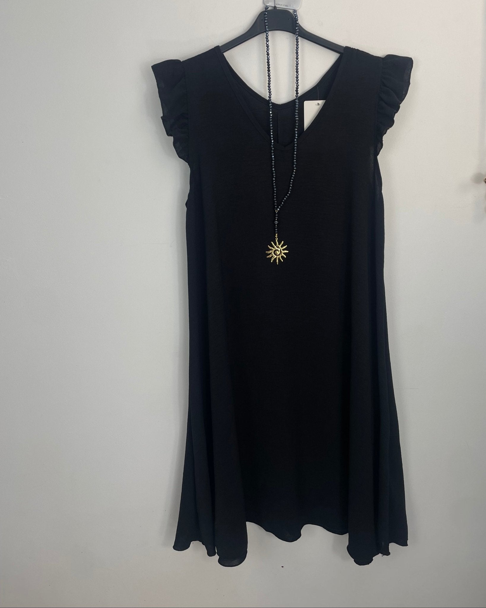 Robe Fluide Manches Volantées — Du 36 au 42 - Mam’s AilesNoir