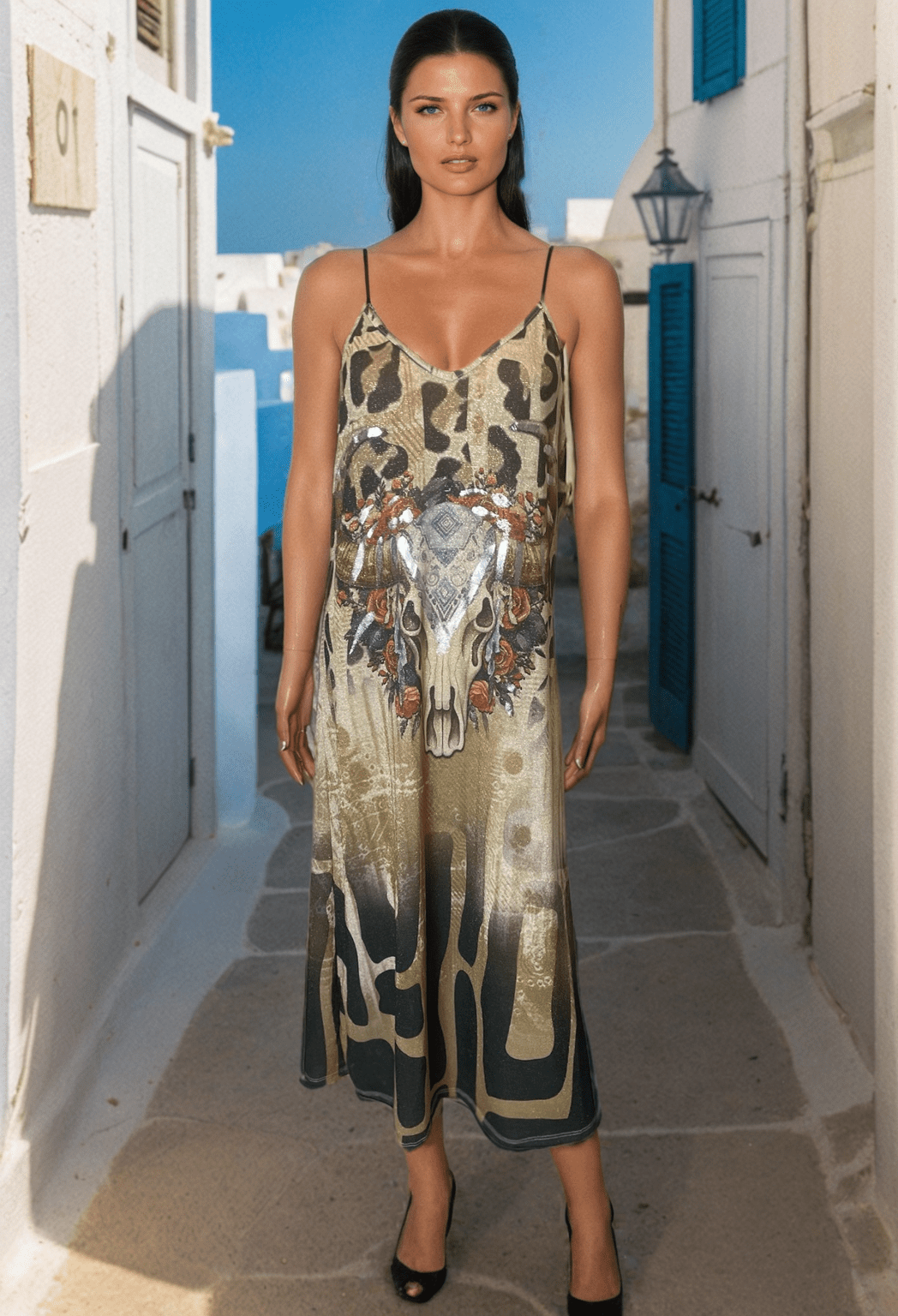 Robe longue dorée "Buffalo Spirit" - Mam’s Ailes