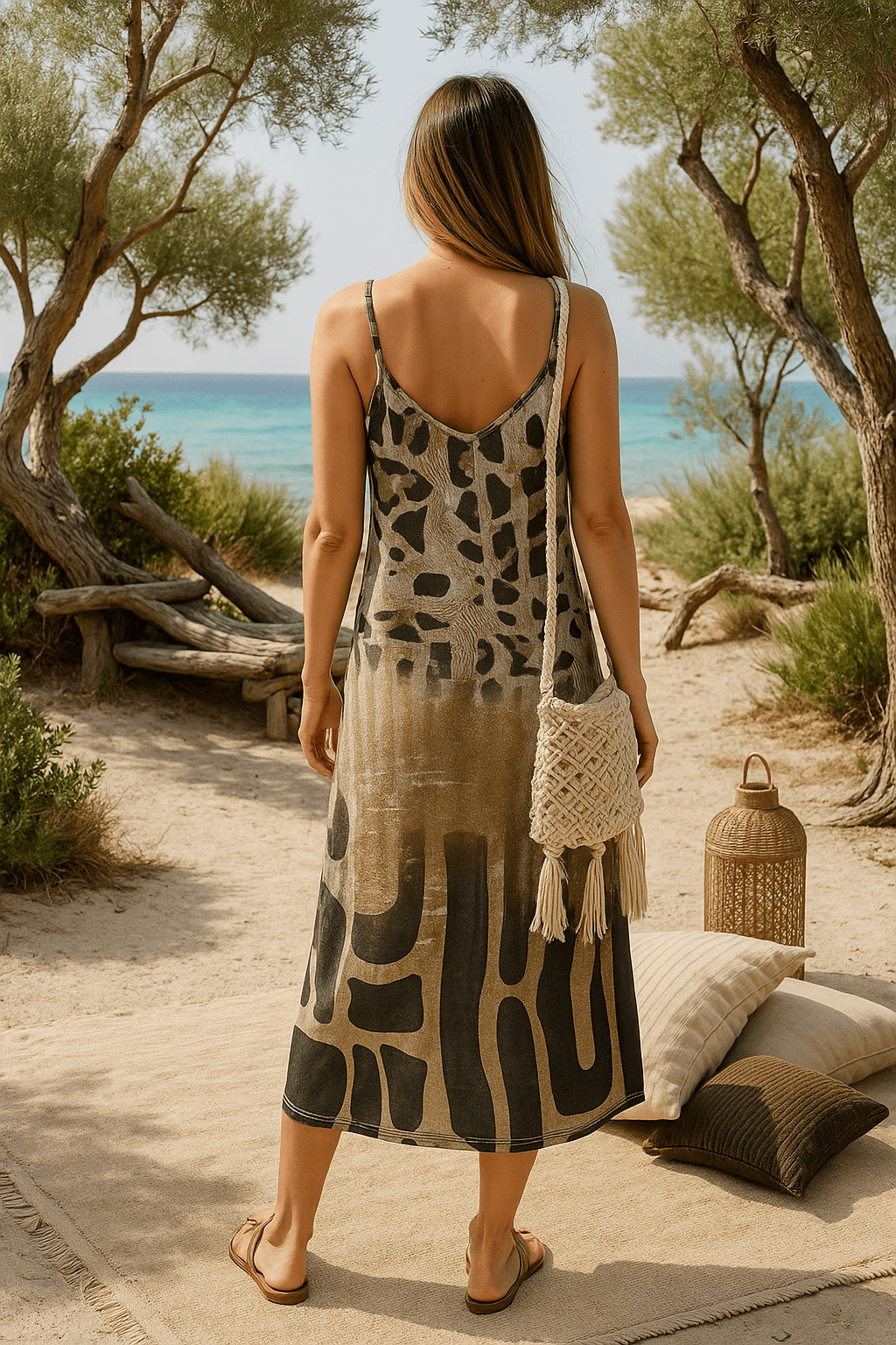 Robe longue dorée "Buffalo Spirit" - Mam’s Ailes
